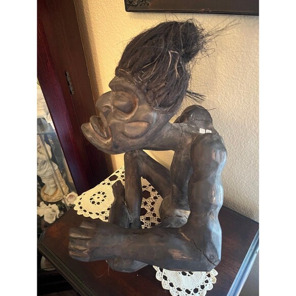 Antique Indonesian Tribal Hand Carved Figure - Picture 6 of 11